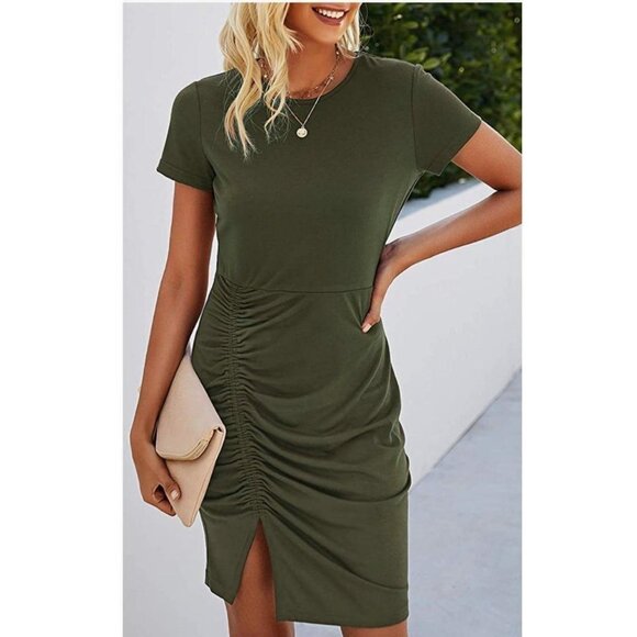 green short sleeve mini dress - Picture 2 of 4